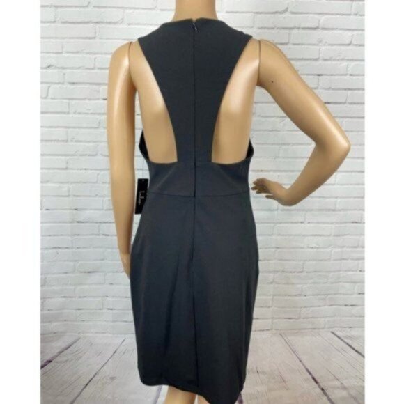 Lulus Dress Black Racerback Pleated Sleeveless Cocktail NWT - Picture 3 of 12